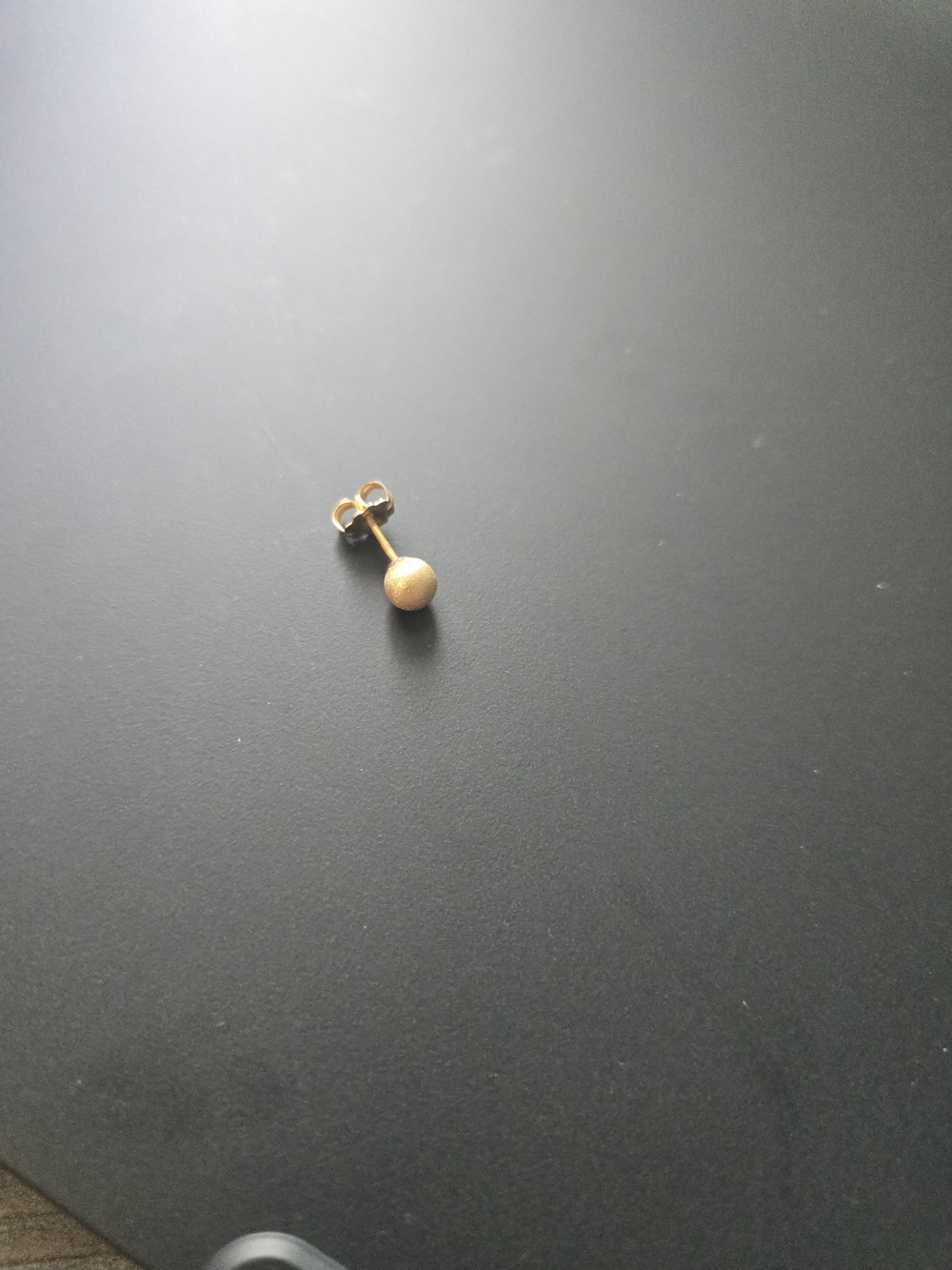 Single Gold Ball Stud Earring for Women - Minimalist Single Stud